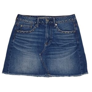 American Eagle Outfitters Jean Studded Mini Skirt size 2